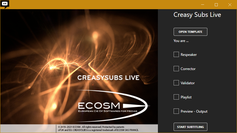 Interface CreasySubs Live Software 